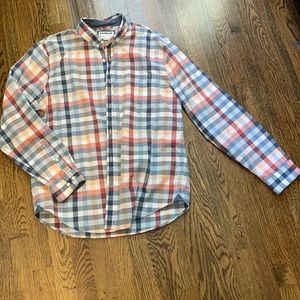 Blue/orange/ red Express button Up